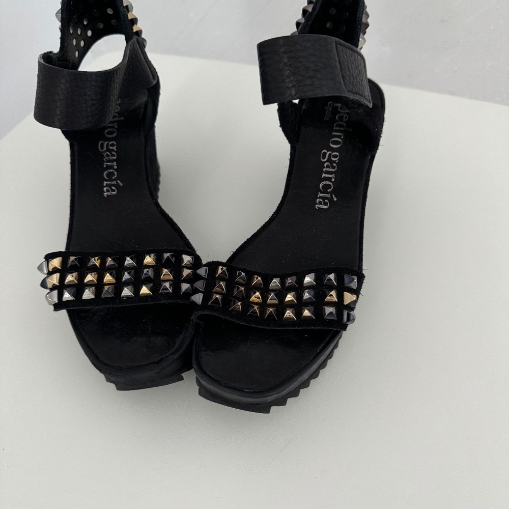 PEDRO GARCIA STUDDED PLATFORM SANDALS